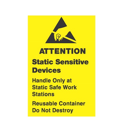 Transforming Technologies 1-3/4x2-1/2, Attention Static Sensitive, label LB9140